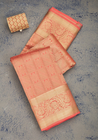 Pink Zariwork Pure Silk Saree-Koskii