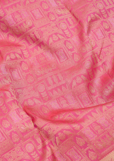 Pink Zariwork Pure Silk Saree