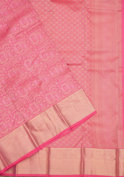 Pink Zariwork Pure Silk Saree