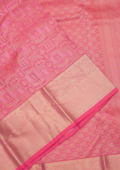 Pink Zariwork Pure Silk Saree