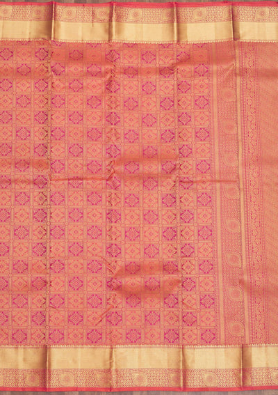 Pink Zariwork Pure Silk Saree-Koskii