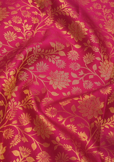 Pink Zariwork Pure Silk Saree-Koskii