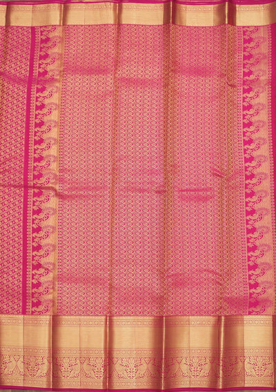 Pink Zariwork Pure Silk Saree-Koskii