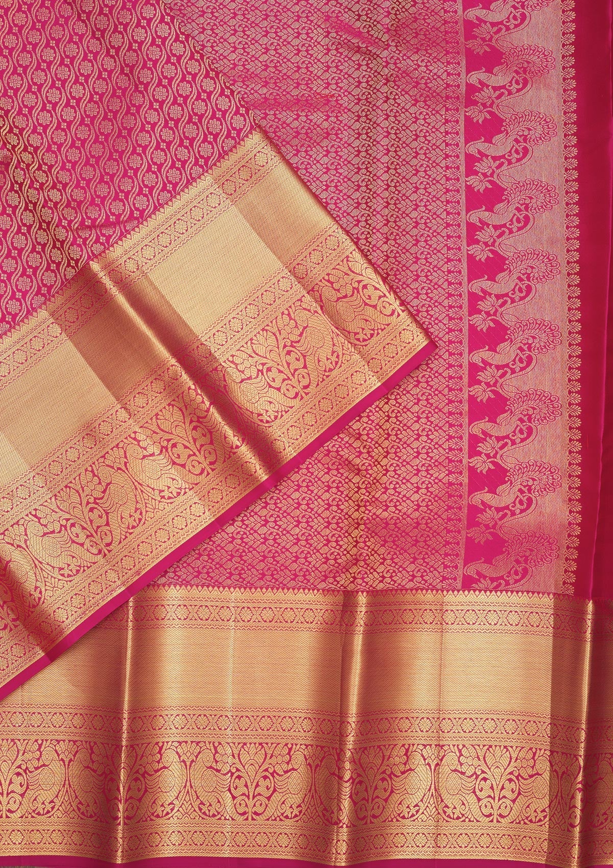 Pink Zariwork Pure Silk Saree-Koskii