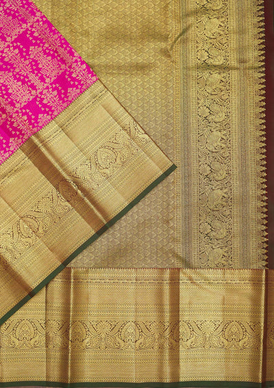 Pink Zariwork Pure Silk Saree-Koskii