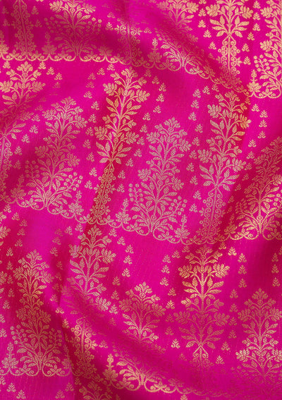 Pink Zariwork Pure Silk Saree-Koskii