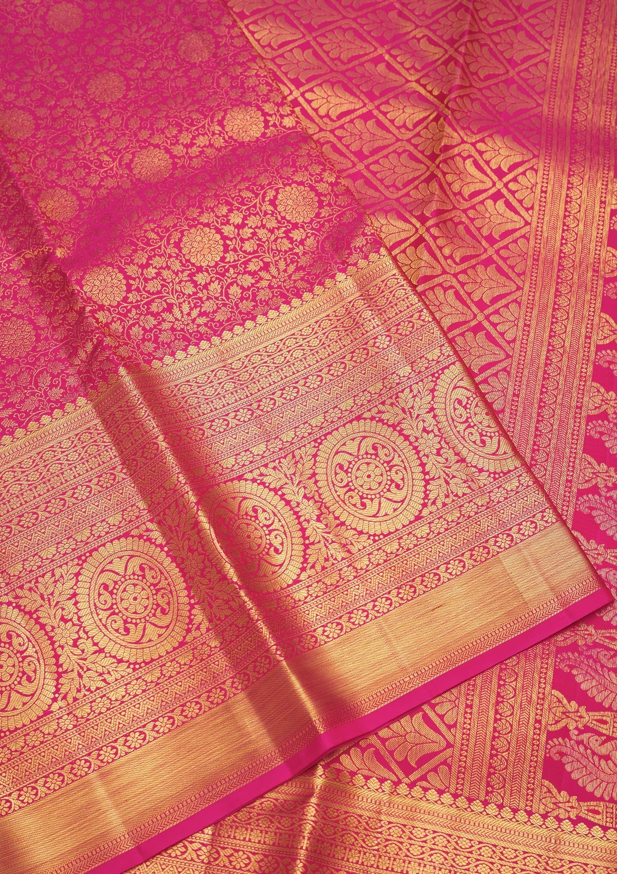 Pink Zariwork Pure Silk Saree-Koskii