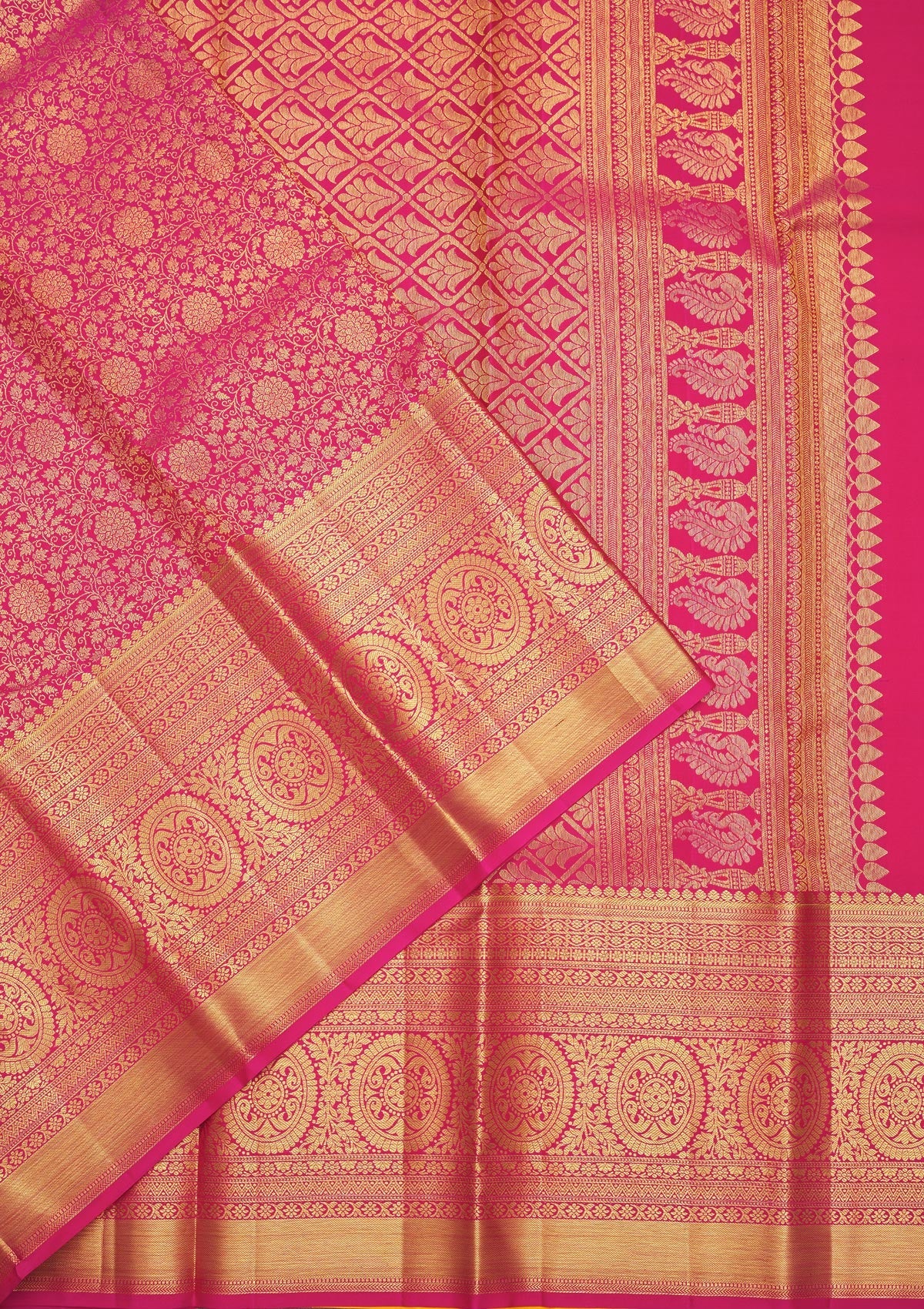 Pink Zariwork Pure Silk Saree-Koskii