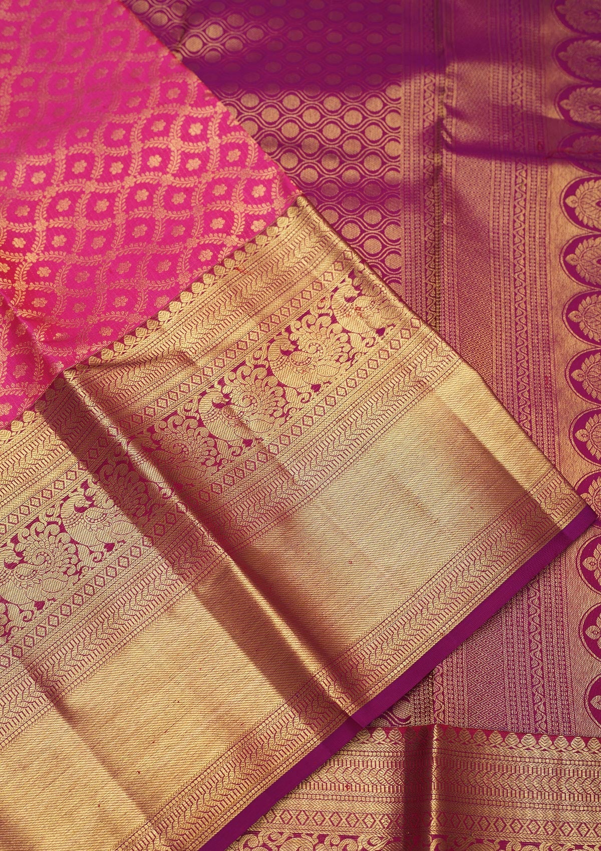 Pink Zariwork Pure Silk Saree-Koskii