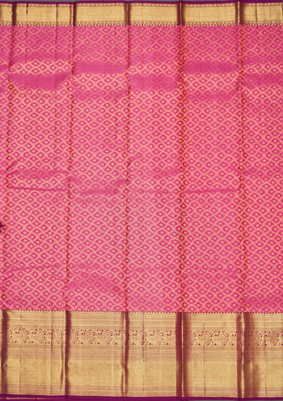 Pink Zariwork Pure Silk Saree-Koskii