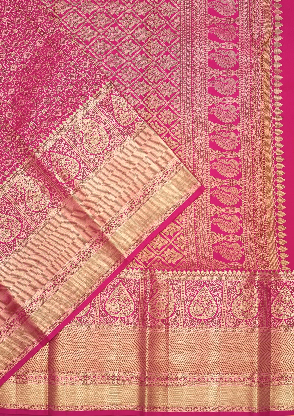 Pink Zariwork Pure Silk Saree-Koskii