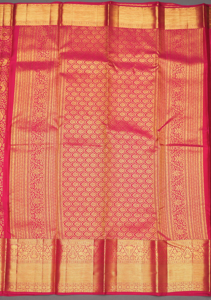 Pink Zariwork Pure Silk Saree-Koskii