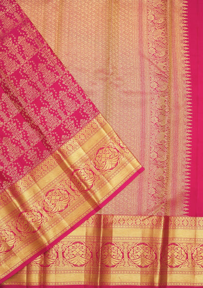 Pink Zariwork Pure Silk Saree-Koskii
