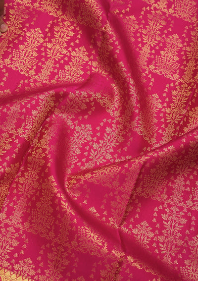 Pink Zariwork Pure Silk Saree-Koskii