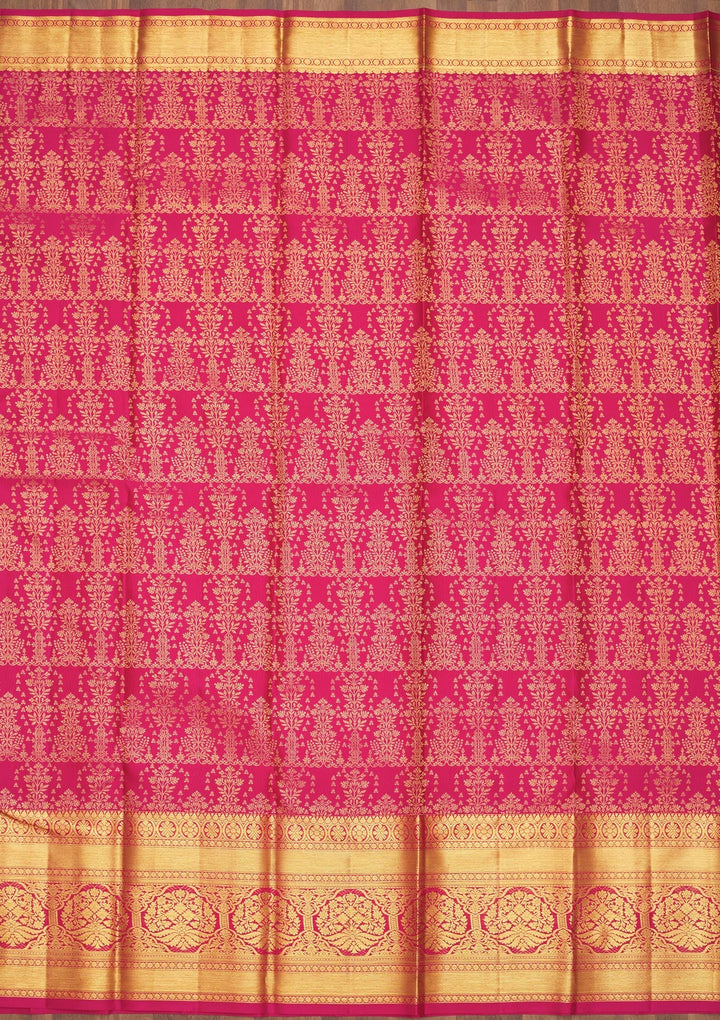 Pink Zariwork Pure Silk Saree-Koskii