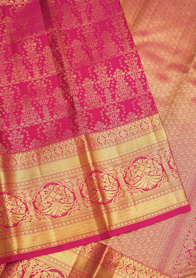 Pink Zariwork Pure Silk Saree-Koskii