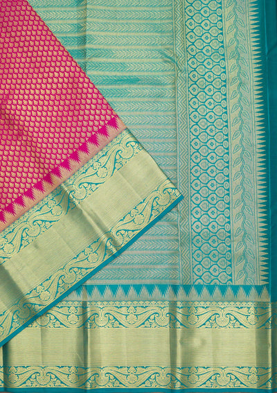 Pink Zariwork Pure Silk Saree-Koskii