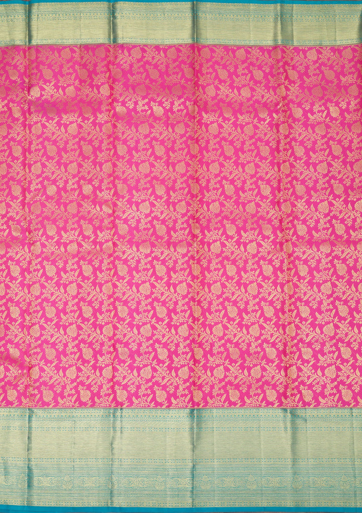 Pink Zariwork Pure Silk Saree-Koskii