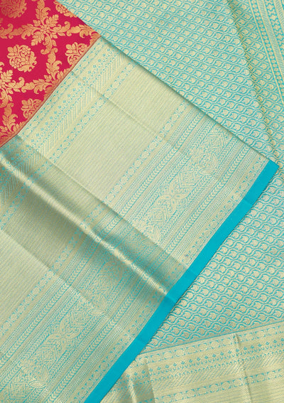 Pink Zariwork Pure Silk Saree-Koskii