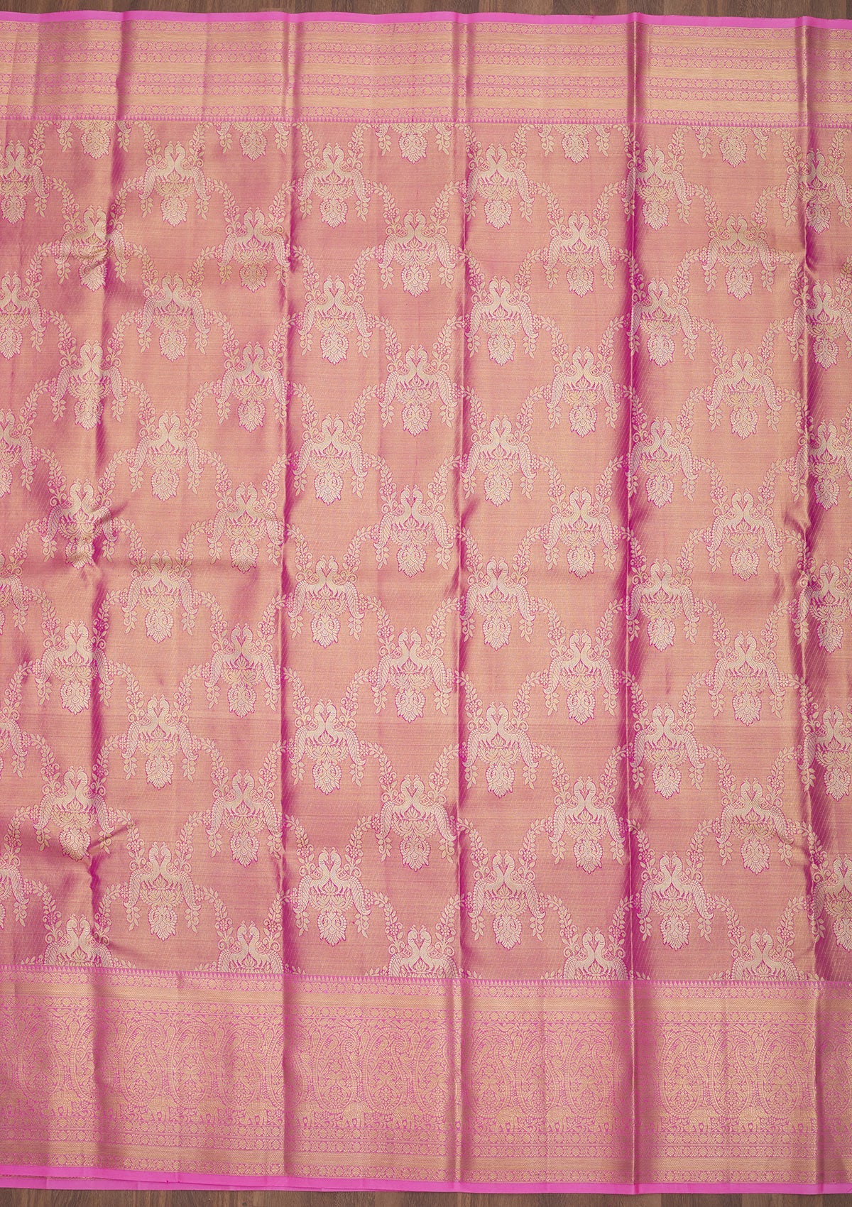 Pink Zariwork Pure Silk Saree-Koskii