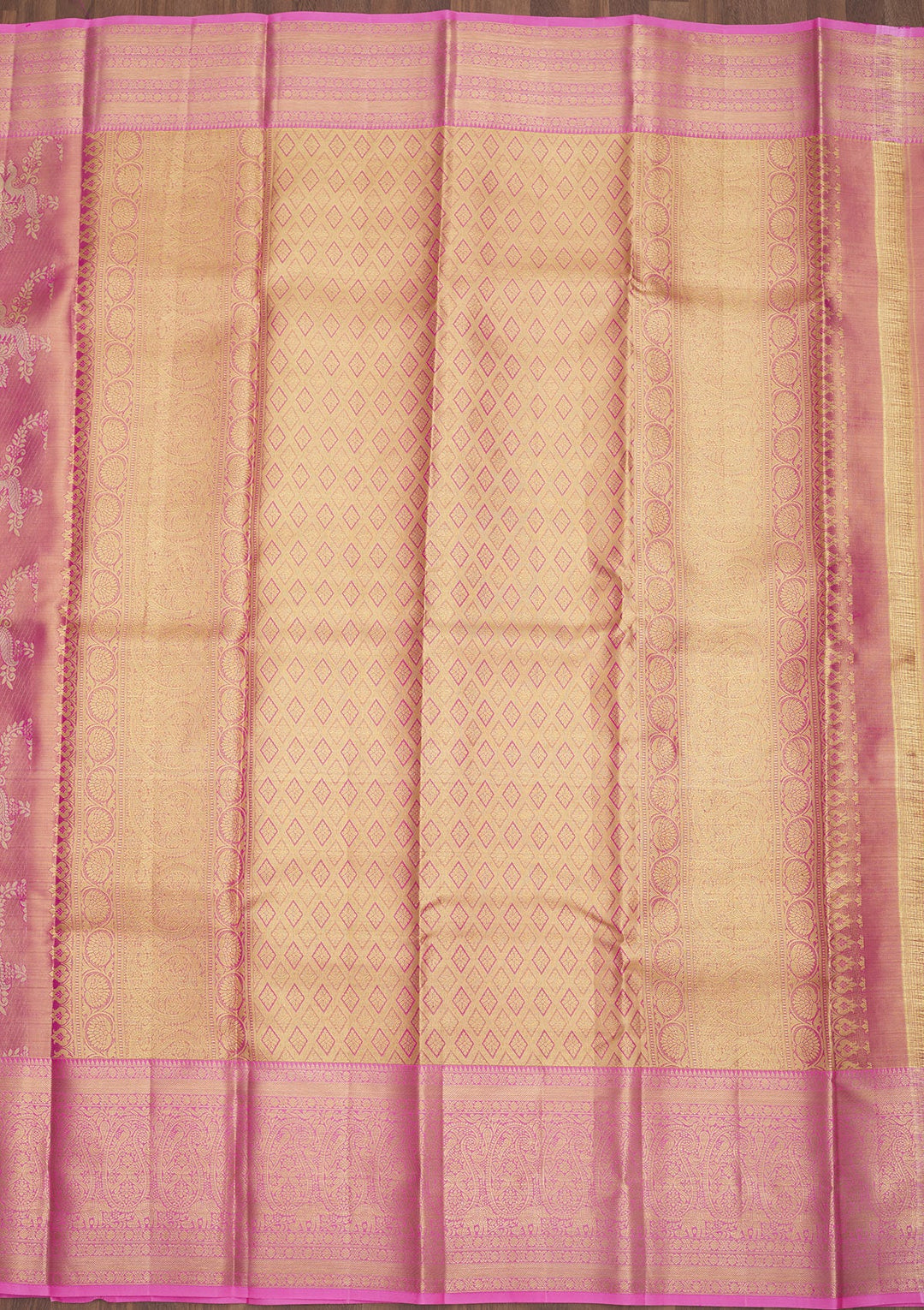 Pink Zariwork Pure Silk Saree-Koskii
