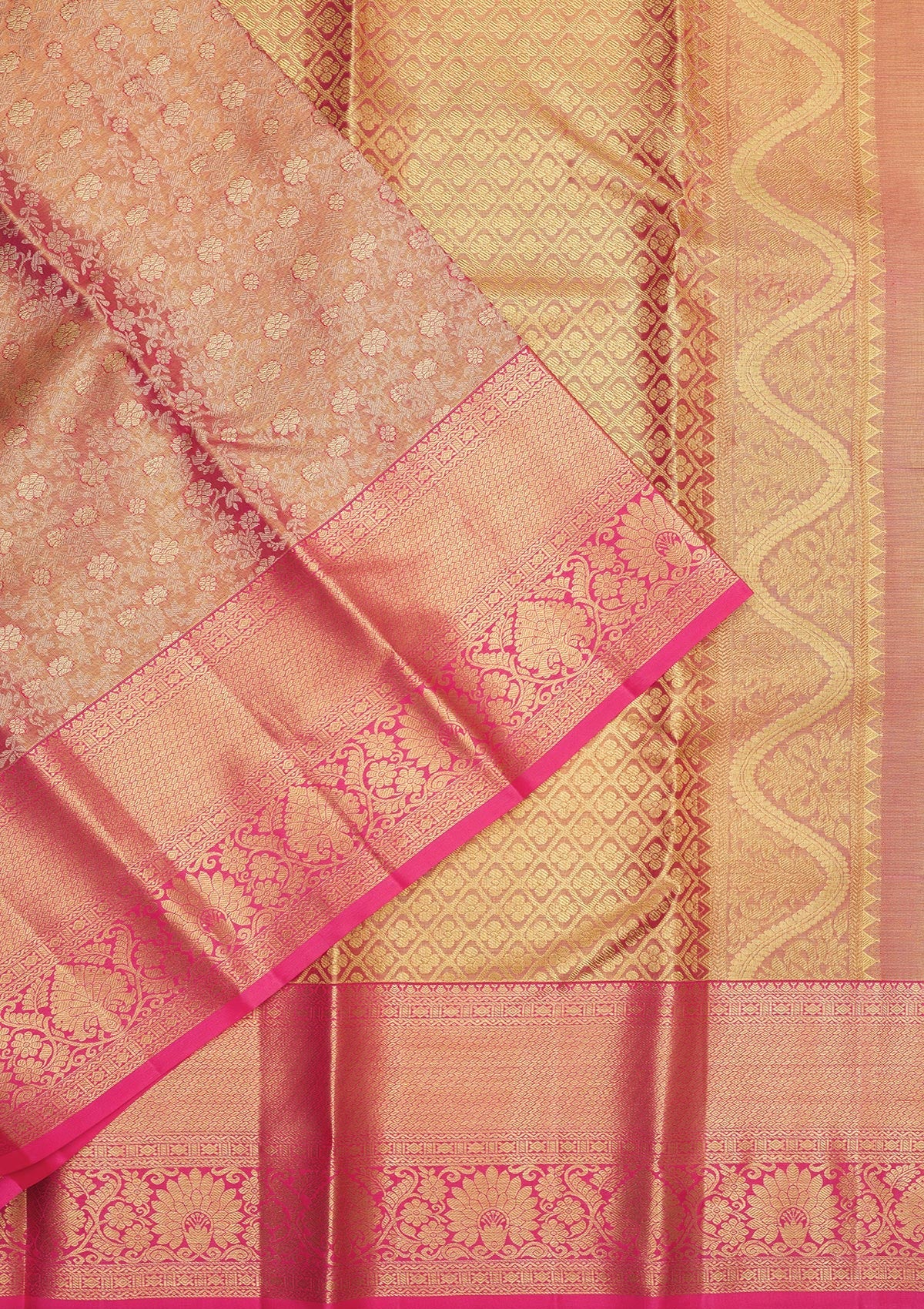 Pink Zariwork Pure Silk Saree-Koskii