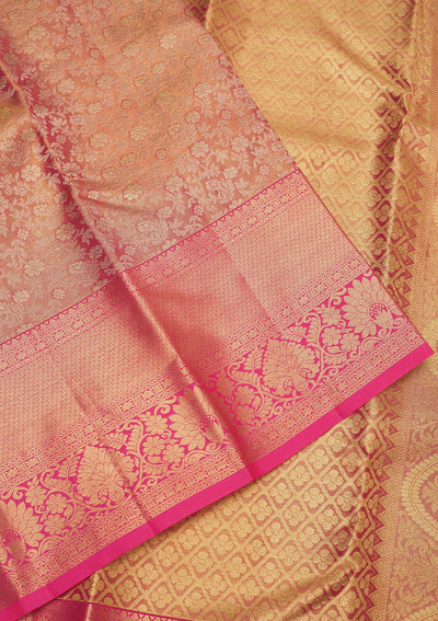 Pink Zariwork Pure Silk Saree-Koskii