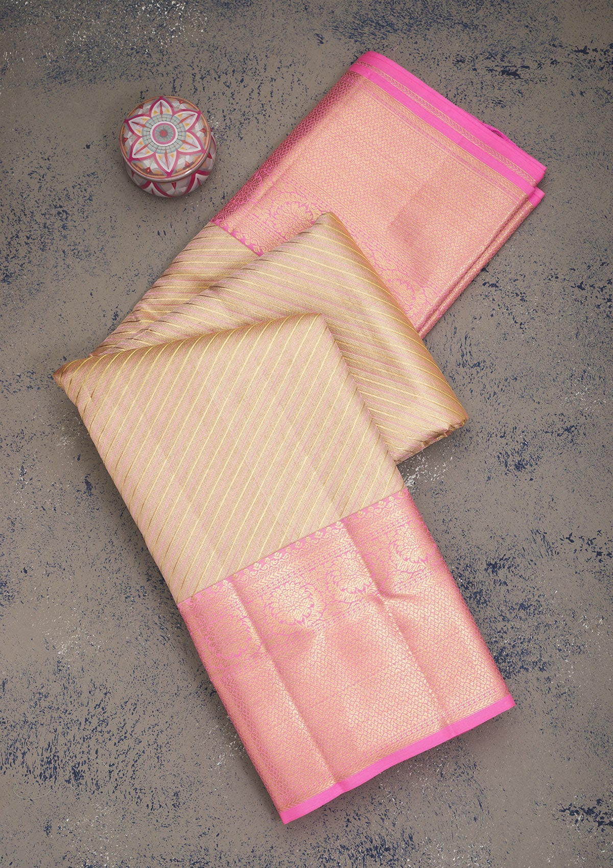 Pink Zariwork Pure Silk Saree-Koskii