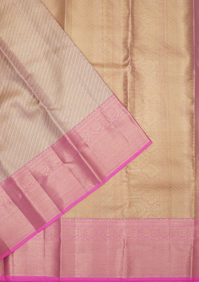 Pink Zariwork Pure Silk Saree-Koskii