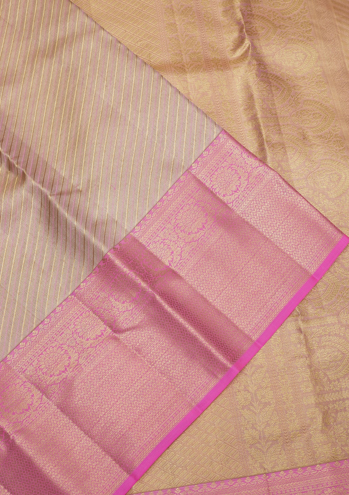 Pink Zariwork Pure Silk Saree-Koskii