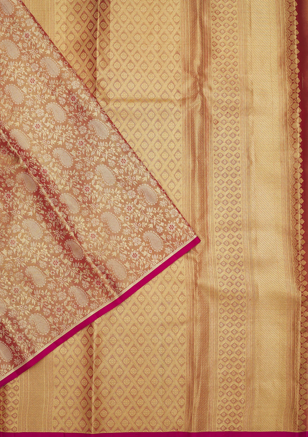 Pink Zariwork Pure Silk Saree-Koskii