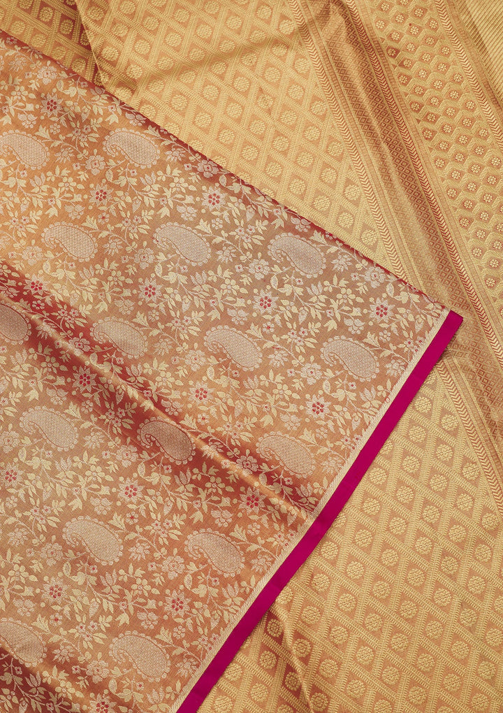 Pink Zariwork Pure Silk Saree-Koskii
