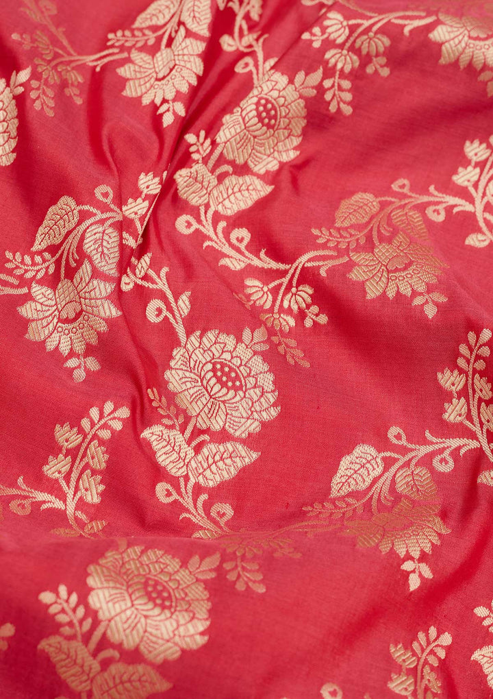 Pink Zariwork Pure Silk Saree-Koskii