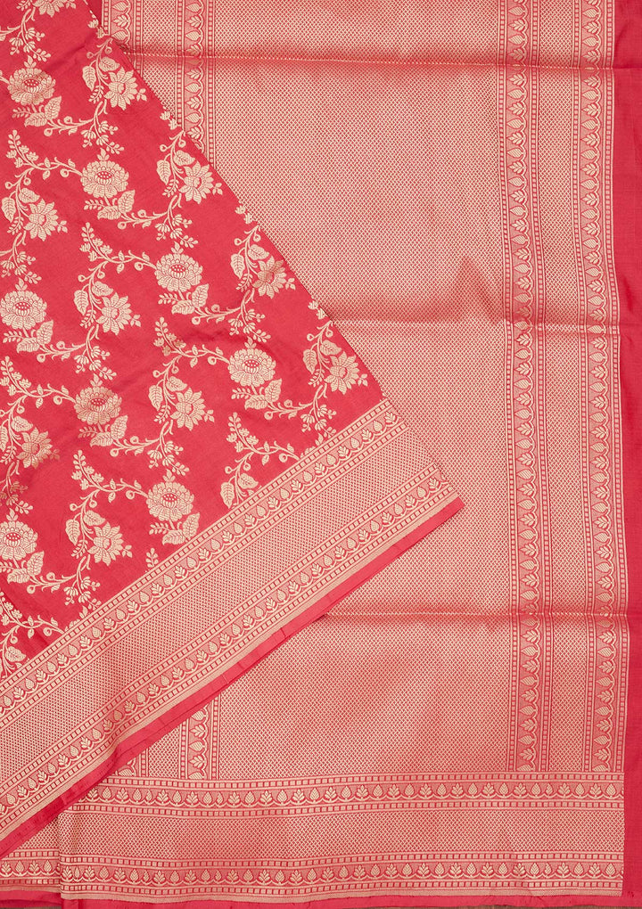 Pink Zariwork Pure Silk Saree-Koskii
