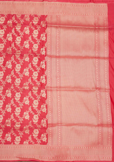 Pink Zariwork Pure Silk Saree-Koskii