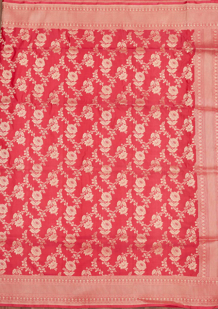 Pink Zariwork Pure Silk Saree-Koskii