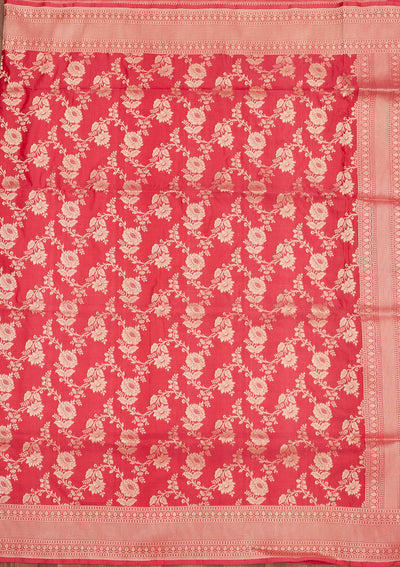 Pink Zariwork Pure Silk Saree-Koskii