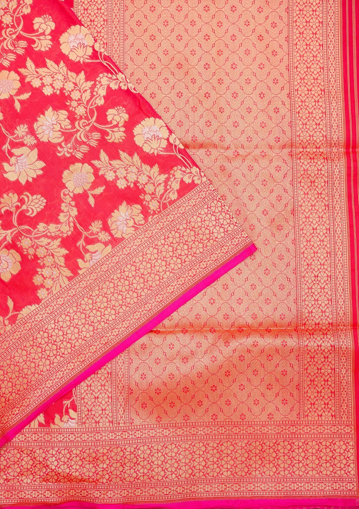 Pink Zariwork Pure Silk Saree-Koskii