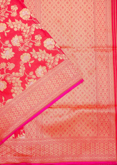 Pink Zariwork Pure Silk Saree-Koskii