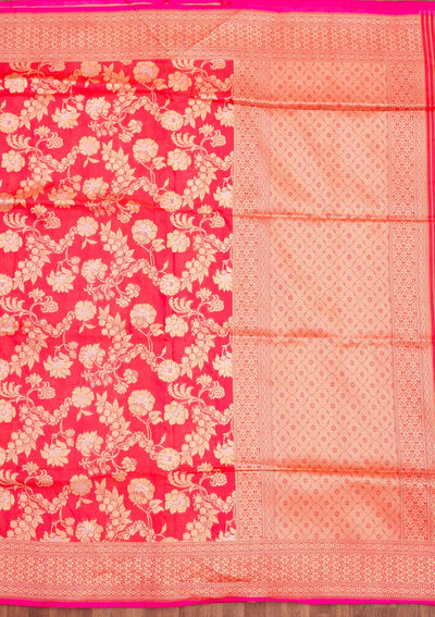 Pink Zariwork Pure Silk Saree-Koskii