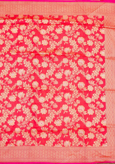 Pink Zariwork Pure Silk Saree-Koskii