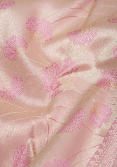 Pink Zariwork Pure Silk Saree-Koskii
