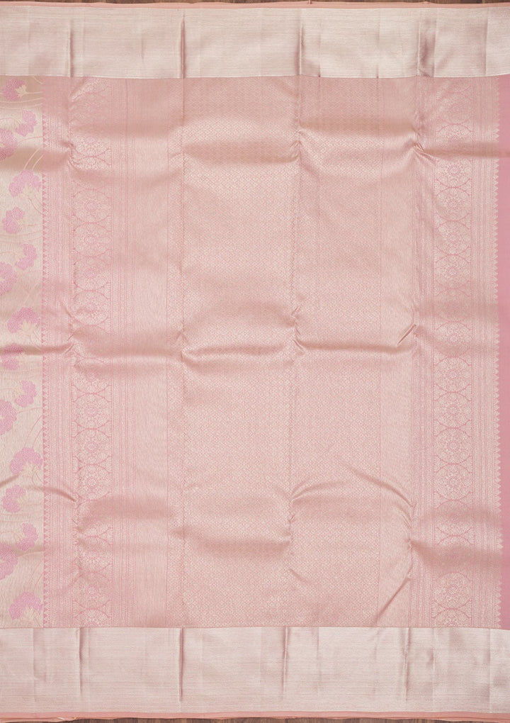 Pink Zariwork Pure Silk Saree-Koskii
