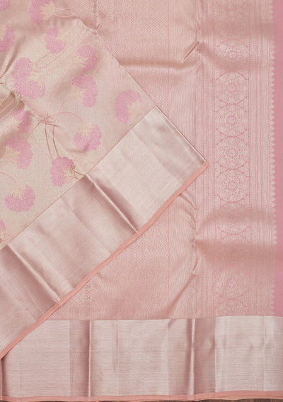Pink Zariwork Pure Silk Saree-Koskii