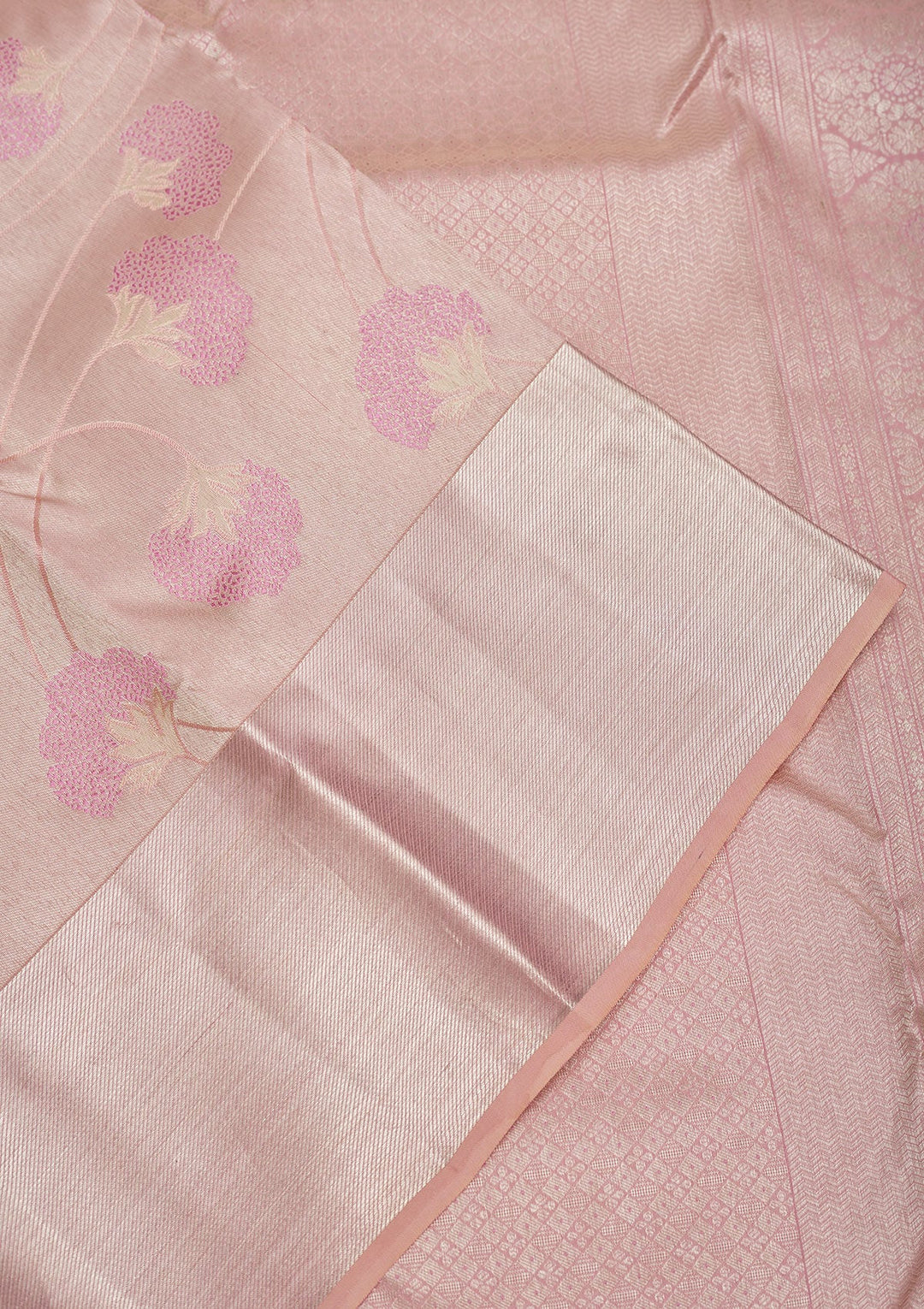 Pink Zariwork Pure Silk Saree-Koskii