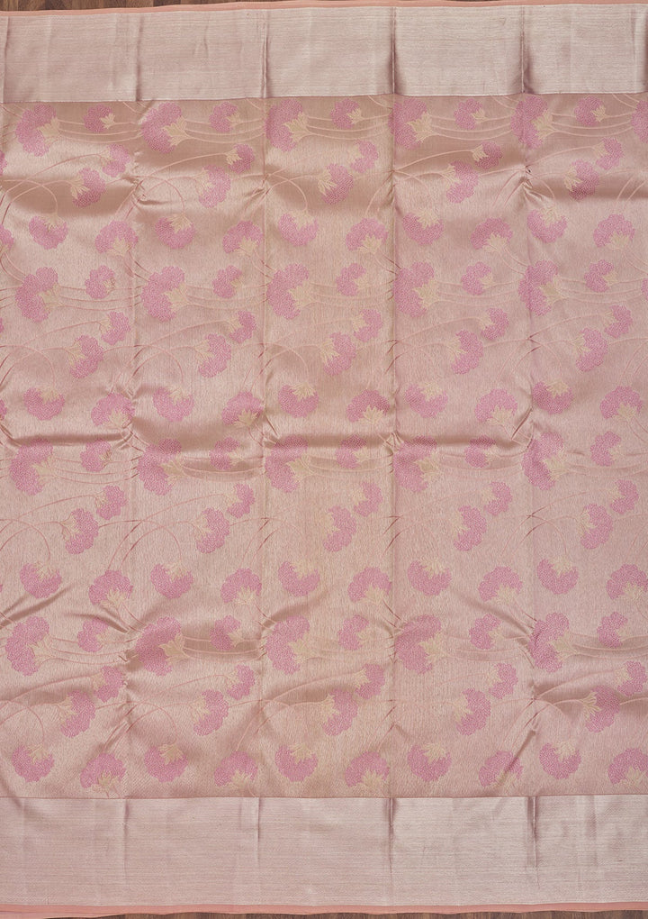 Pink Zariwork Pure Silk Saree-Koskii