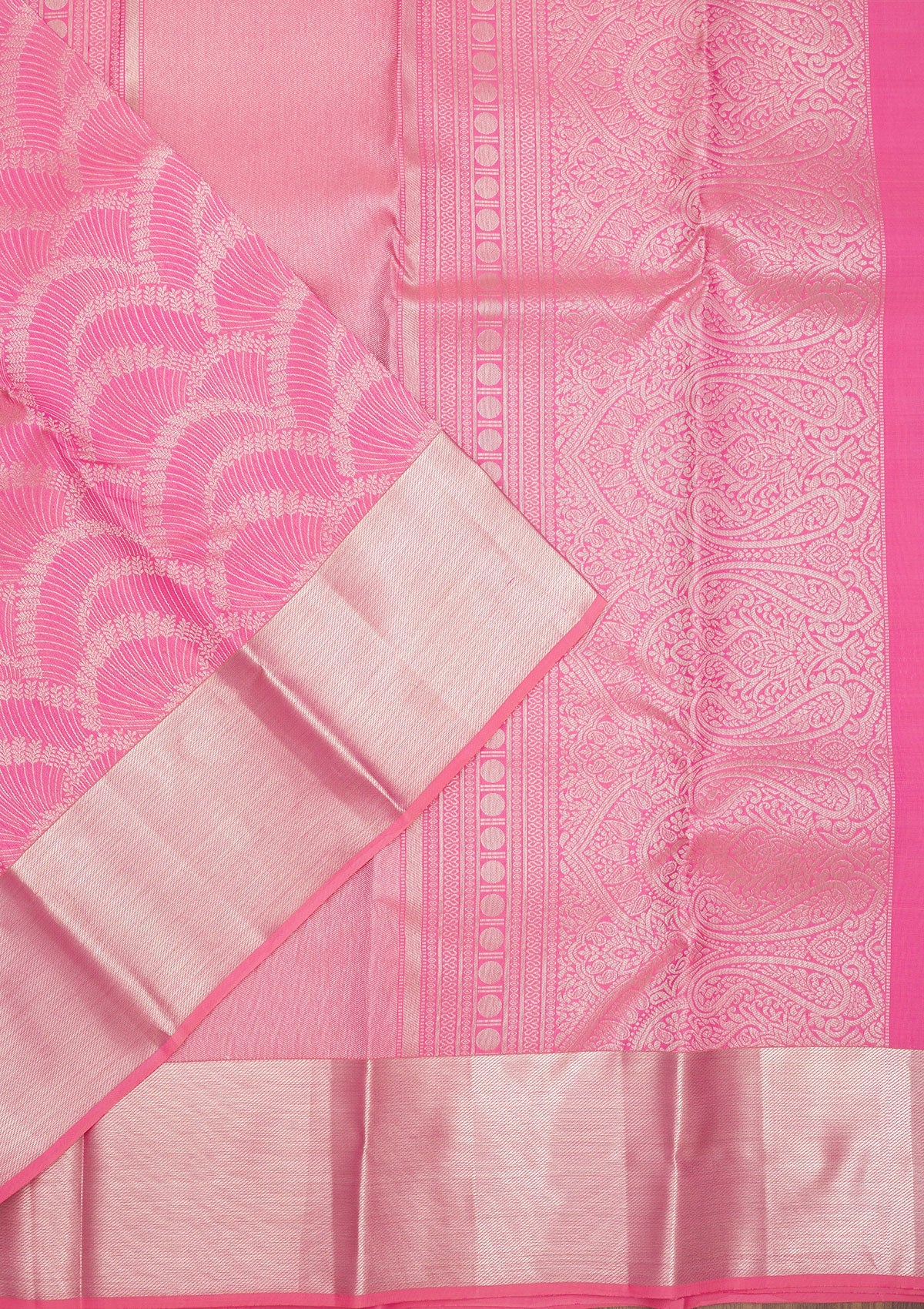 Pink Zariwork Pure Silk Saree-Koskii