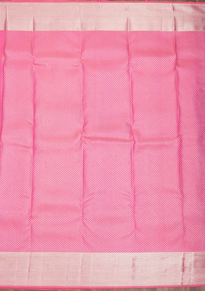 Pink Zariwork Pure Silk Saree-Koskii