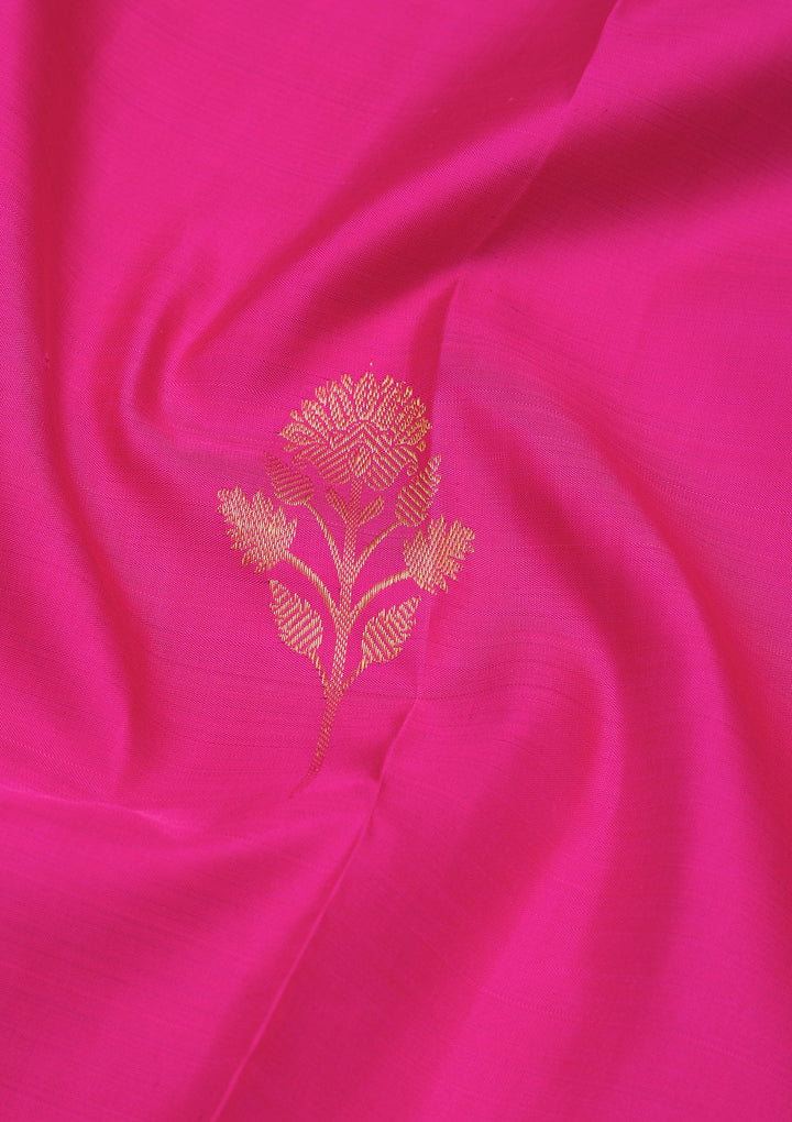 Pink Zariwork Pure Silk Saree-Koskii