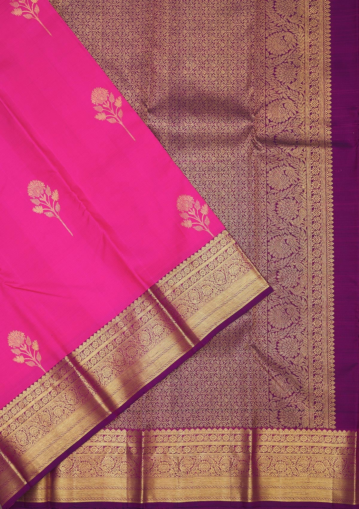 Pink Zariwork Pure Silk Saree-Koskii